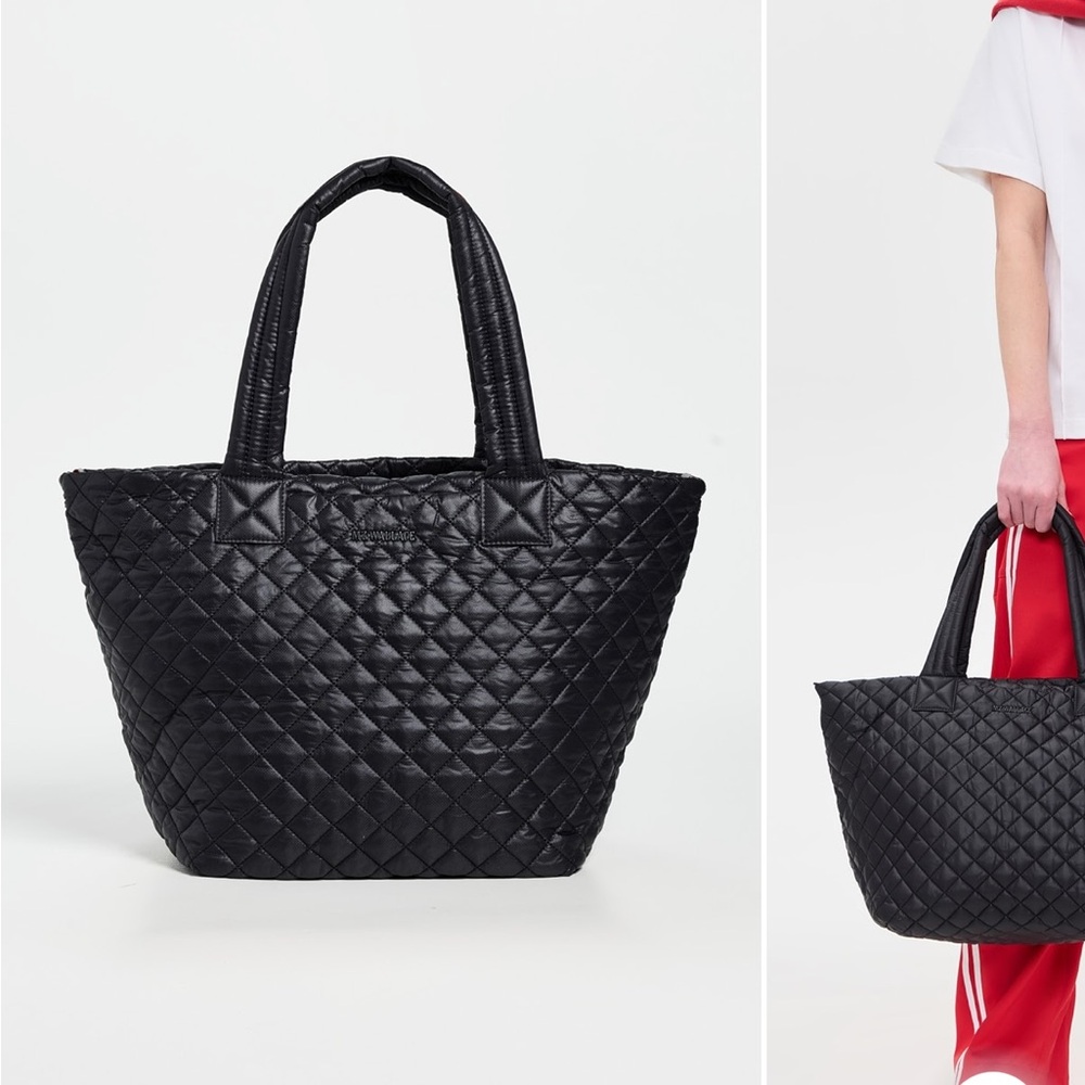 MZ Wallace Quilted Nylon Tote Bag in Black
